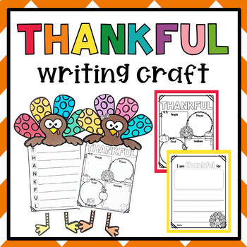 Preview of I Am Thankful For Turkey Writing Craft | Thanksgiving Craft