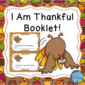 Preview of I Am Thankful For Writing  ESL Thanksgiving Writing Preschool Kindergarten 1st