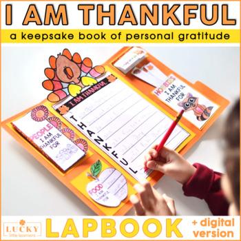 Preview of Thanksgiving Craft - Writing & Art Activity - I Am Thankful Lapbook