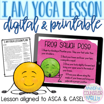 Preview of I Am Yoga Lesson, Digital & Printable Counseling Activities