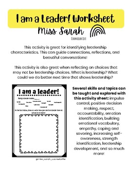 Preview of I Am a Leader! Activity Sheet