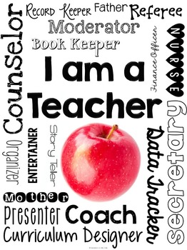 Preview of Subway Art ~ I Am a Teacher Printable