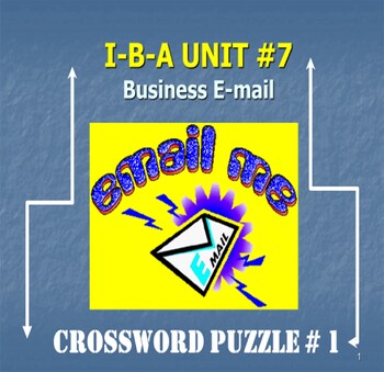 Preview of I-B-A Lesson/Ch # 7  {Crossword Puzzle # 1}