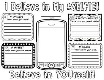 Preview of I Believe in My Selfie!  Self Reflection/Growth Mindset