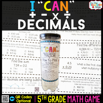 Preview of 5th Grade Math Game | Adding, Subtracting, Multiplying & Dividing Decimals