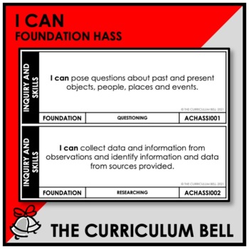 Preview of I CAN | AUSTRALIAN CURRICULUM | FOUNDATION HASS