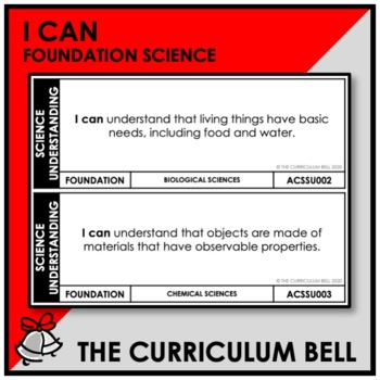 Preview of I CAN | AUSTRALIAN CURRICULUM | FOUNDATION SCIENCE
