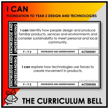 Preview of I CAN | AUSTRALIAN CURRICULUM | FOUNDATION TO YEAR 2 DESIGN AND TECHNOLOGIES