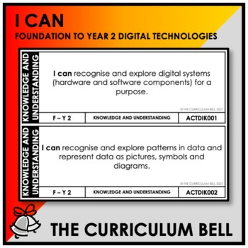 Preview of I CAN | AUSTRALIAN CURRICULUM | FOUNDATION TO YEAR 2 DIGITAL TECHNOLOGIES