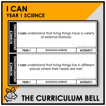 Preview of I CAN | AUSTRALIAN CURRICULUM | YEAR 1 SCIENCE