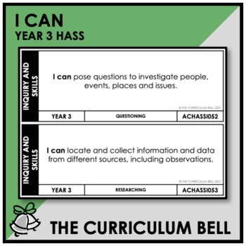 Preview of I CAN | AUSTRALIAN CURRICULUM | YEAR 3 HASS