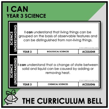 Preview of I CAN | AUSTRALIAN CURRICULUM | YEAR 3 SCIENCE