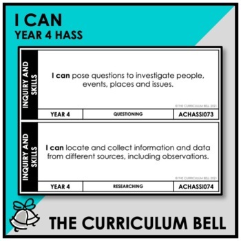 Preview of I CAN | AUSTRALIAN CURRICULUM | YEAR 4 HASS
