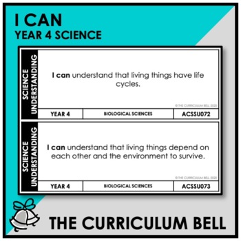Preview of I CAN | AUSTRALIAN CURRICULUM | YEAR 4 SCIENCE