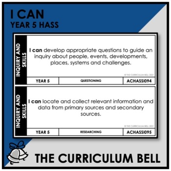 Preview of I CAN | AUSTRALIAN CURRICULUM | YEAR 5 HASS