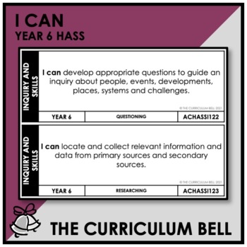 Preview of I CAN | AUSTRALIAN CURRICULUM | YEAR 6 HASS