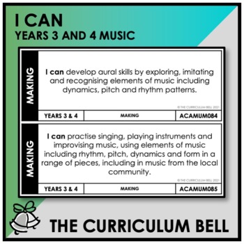 Preview of I CAN | AUSTRALIAN CURRICULUM | YEARS 3 AND 4 MUSIC