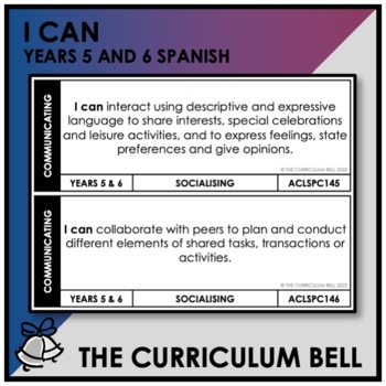 Preview of I CAN | AUSTRALIAN CURRICULUM | YEARS 5 AND 6 SPANISH