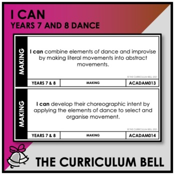 Preview of I CAN | AUSTRALIAN CURRICULUM | YEARS 7 AND 8 DANCE