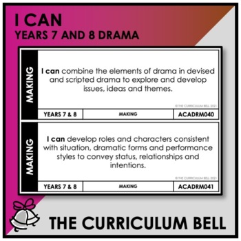 Preview of I CAN | AUSTRALIAN CURRICULUM | YEARS 7 AND 8 DRAMA