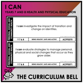 Preview of I CAN | AUSTRALIAN CURRICULUM | YEARS 7 AND 8 HEALTH