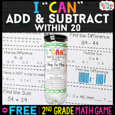 2nd Grade Addition & Subtraction within 20 Game FREE | I CAN Math Games