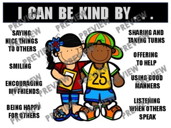Preview of I CAN BE KIND BY . . . Anchor Chart