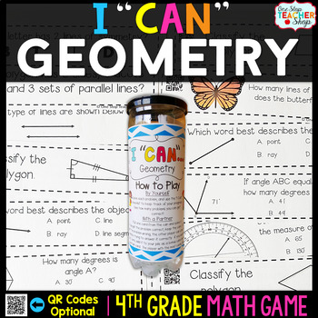 Preview of 4th Grade Geometry Game | Measuring Angles, Symmetry, Unknown Angles & MORE