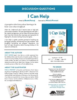 Preview of I CAN HELP (Reem Faruqi/Mikela Prevost) Discussion Questions