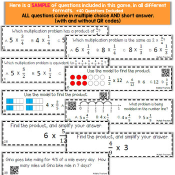 4th Grade Math Game | Multiplying Fractions by Whole Numbers | TpT