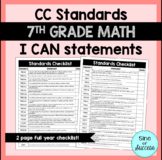 I CAN STATEMENTS 7th Grade Math Common Core Standards
