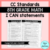 I CAN STATEMENTS 8th Grade Math Common Core Standards