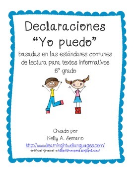 Preview of I CAN Statemements ( 5th grade / informational text / Spanish)