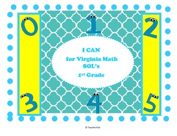 Preview of I CAN Statements First Grade Math
