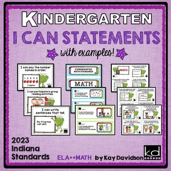 Preview of I CAN Statements Kindergarten Indiana Standards 2023