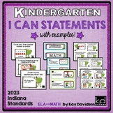 I CAN Statements Kindergarten Indiana Standards 2023