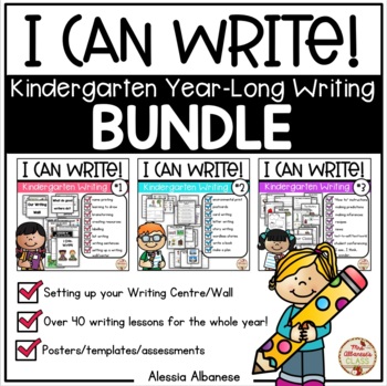 Preview of I CAN WRITE! BUNDLE (Kindergarten Writing Lessons for the Whole Year!)