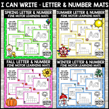 Preview of I CAN WRITE LETTERS & NUMBERS - Seasonal Themed Mats - Multi-Sensory Learning