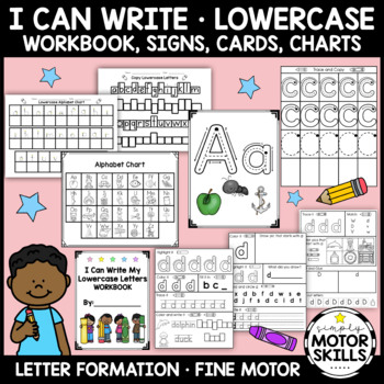 Preview of I CAN WRITE LOWERCASE LETTERS - Workbook, Signs, Cards, Charts - Handwriting