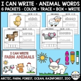 I CAN WRITE WORDS - Animal Theme: Arctic, Farm, Forest, Oc