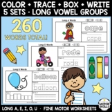 I CAN WRITE WORDS - Long Vowel Groups - Color + Trace + Bo