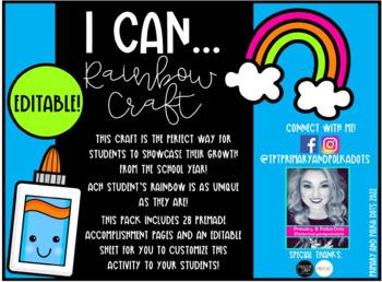 Preview of I Can... Accomplishment Rainbow Craft