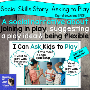 Preview of I Can Ask Kids to Play Social Narrative Story about Cooperative Peer Interaction