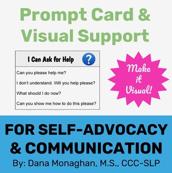 Preview of Asking for Help-Visual Support Prompt Card for Self Advocacy & Communication