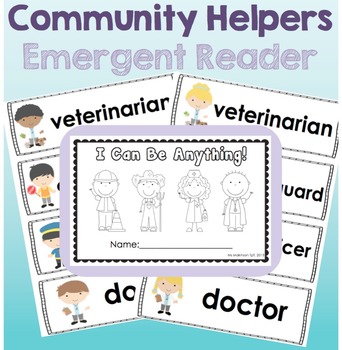 Preview of Community Helpers - Emergent Reader + Vocabulary Cards