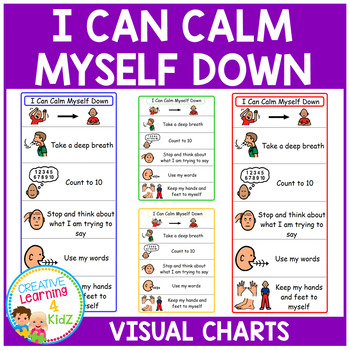 Calm Down Chart Kids 5 Deep Breaths Autism Visual Aid Toddler