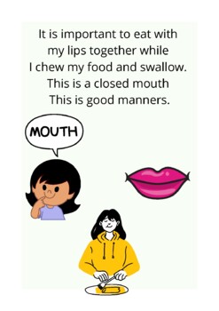 I Can Chew With My Mouth Closed Social Story