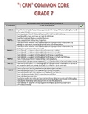 I Can Statements Common Core Grade 7 Math