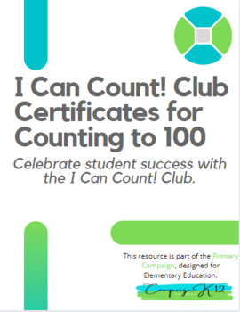 Preview of I Can Count! Club - Certificates for Counting Achievements