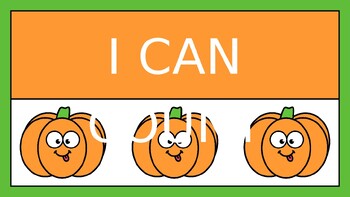 Preview of I Can Count Mathematics Presentation: Orange and Green Pumpkin Halloween